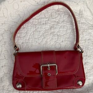 Kenneth Cole Red Patent Leather Shoulder Bag
